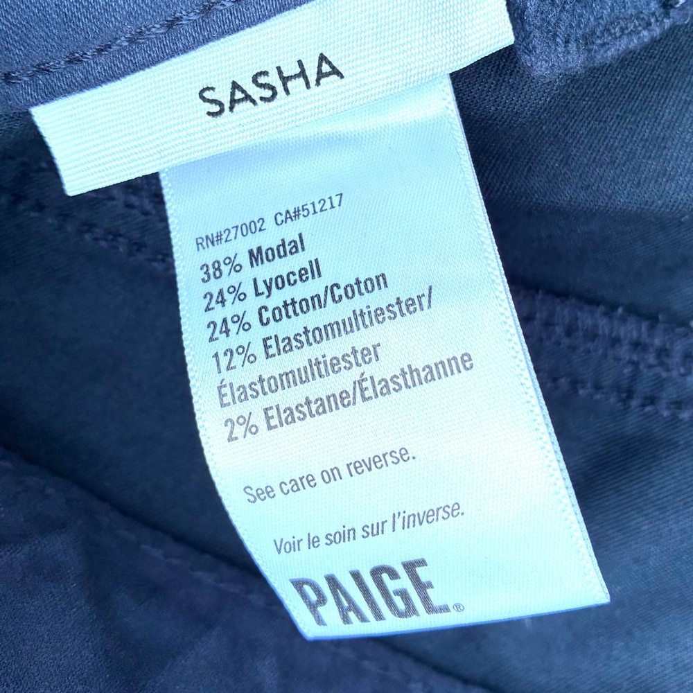 Paige NWT Sasha Twill High Rise Wide Leg Navy Blue Pants Sz 27 - Picture 7 of 11